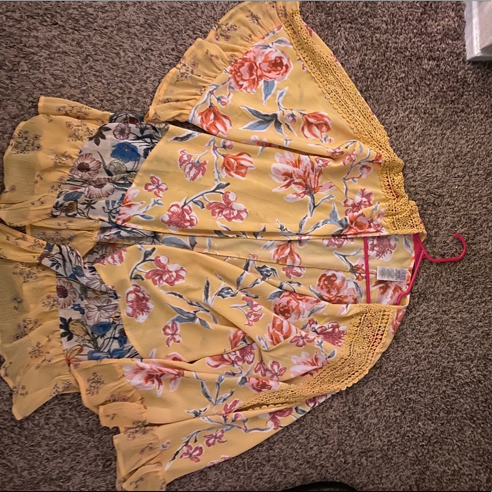 Floral knit Kimono
